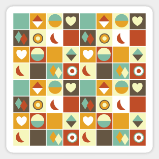 Southwest Geometric Pattern Brown Yellow Blue Sticker